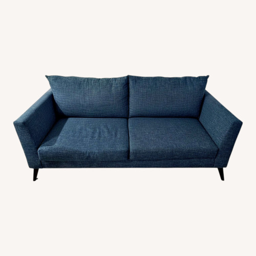 Used Mid-Century Modern Blue Fabric Couch Like New  for sale on AptDeco