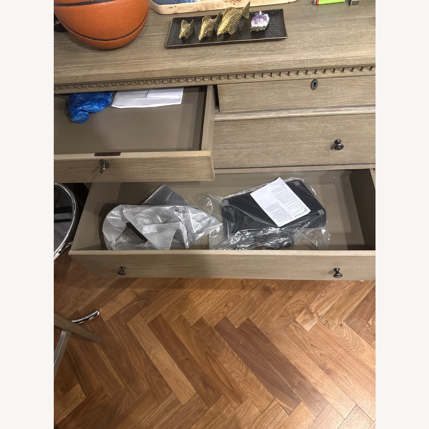 Restoration Hardware Dark Gray Wood Dresser - image-2