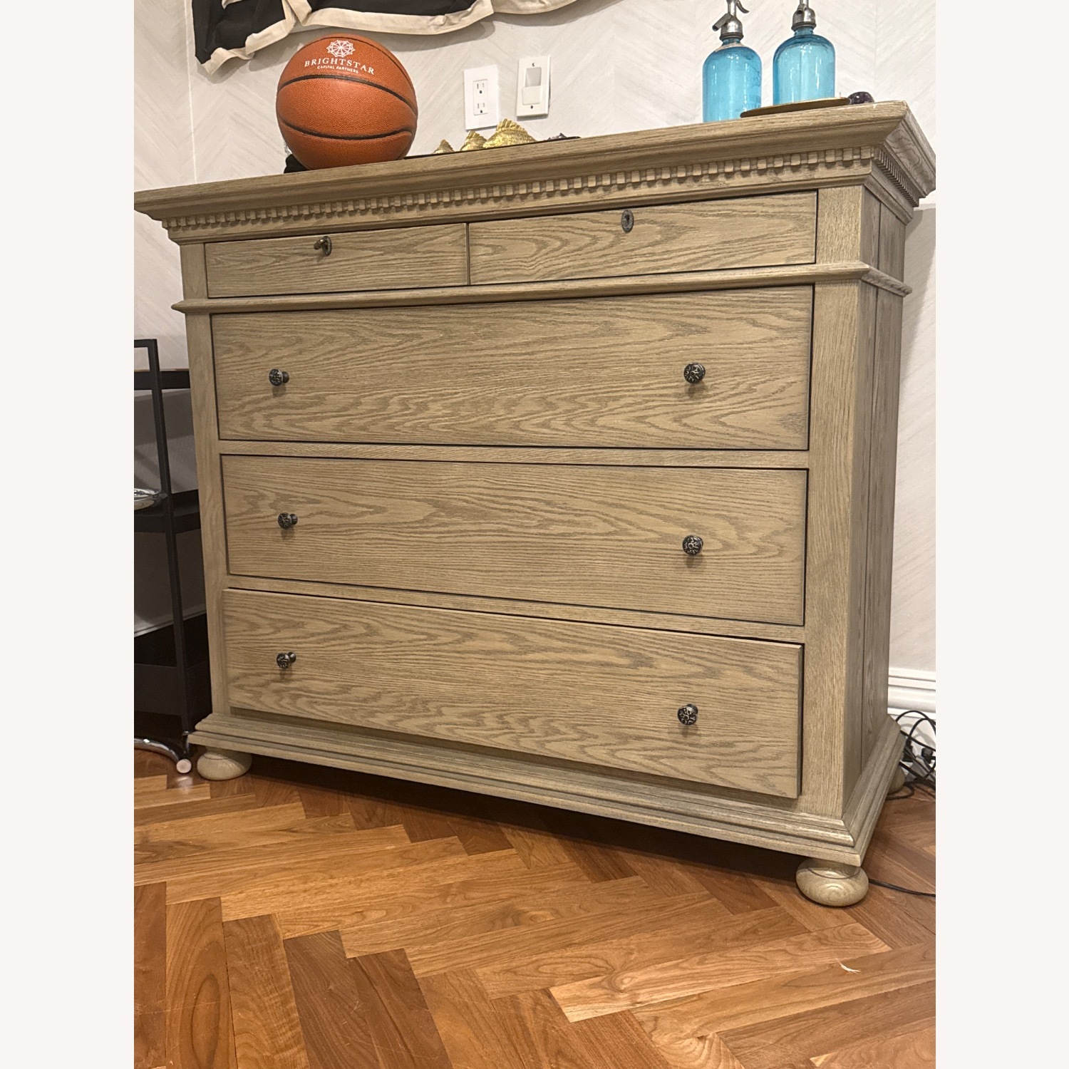 Restoration Hardware Dark Gray Wood Dresser - image-1