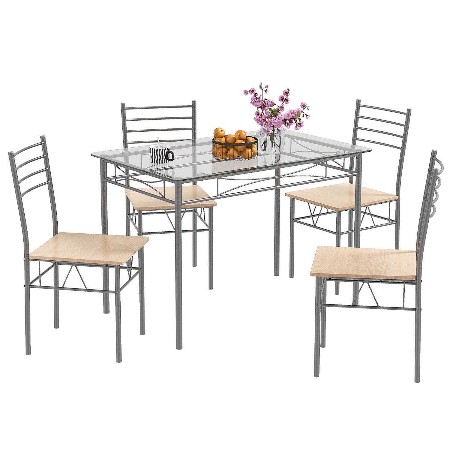 Walmart Light Gray Metal Dining Sets - image-4