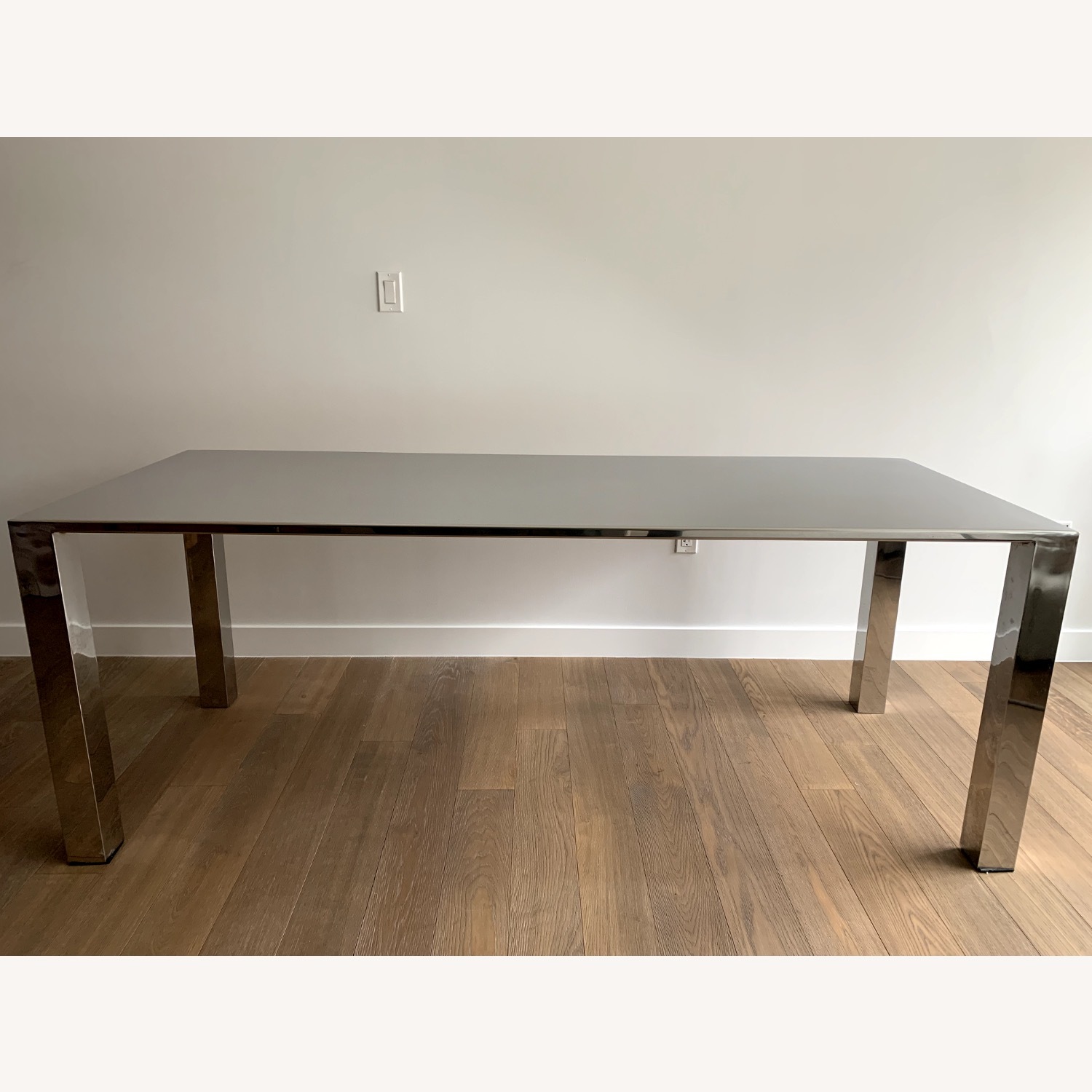 Silver Chrome Dining Table - image-1