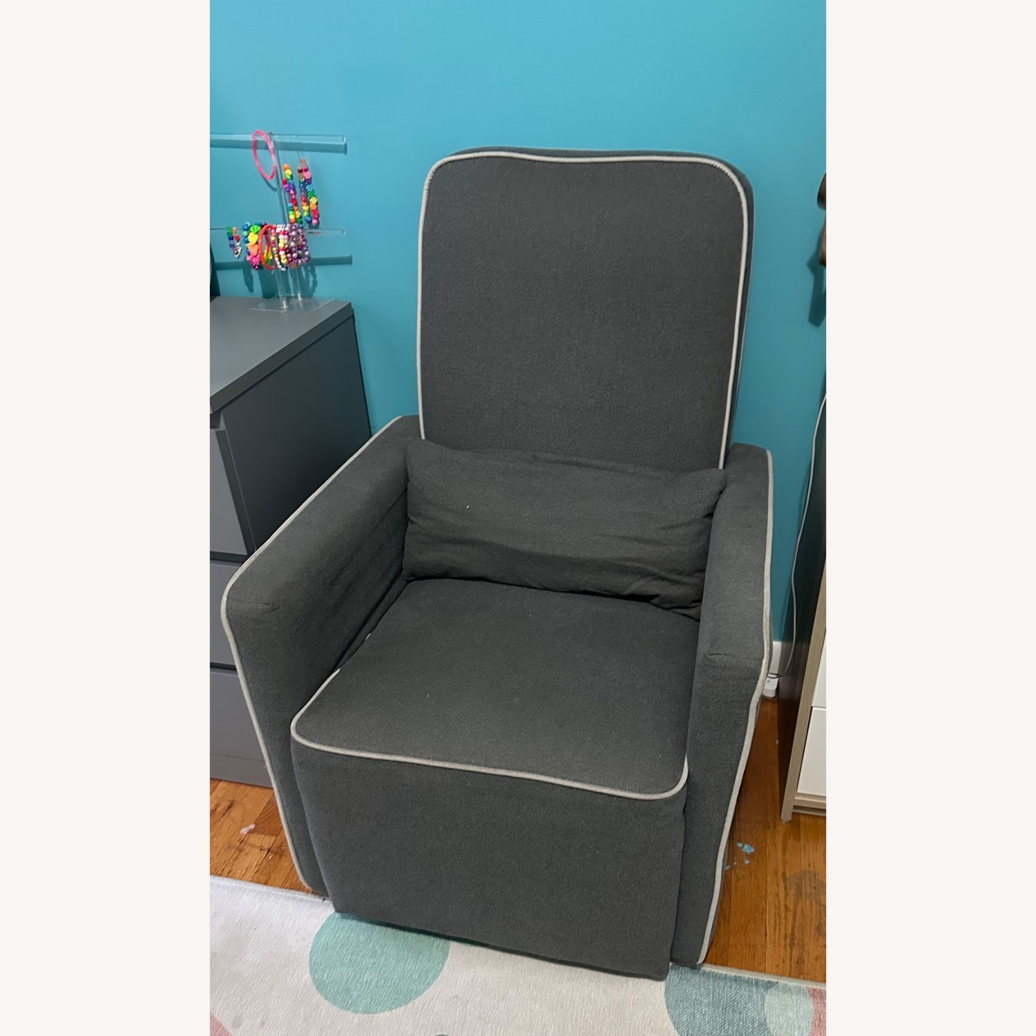 Gray DaVinci Glider + Ottoman  - image-2