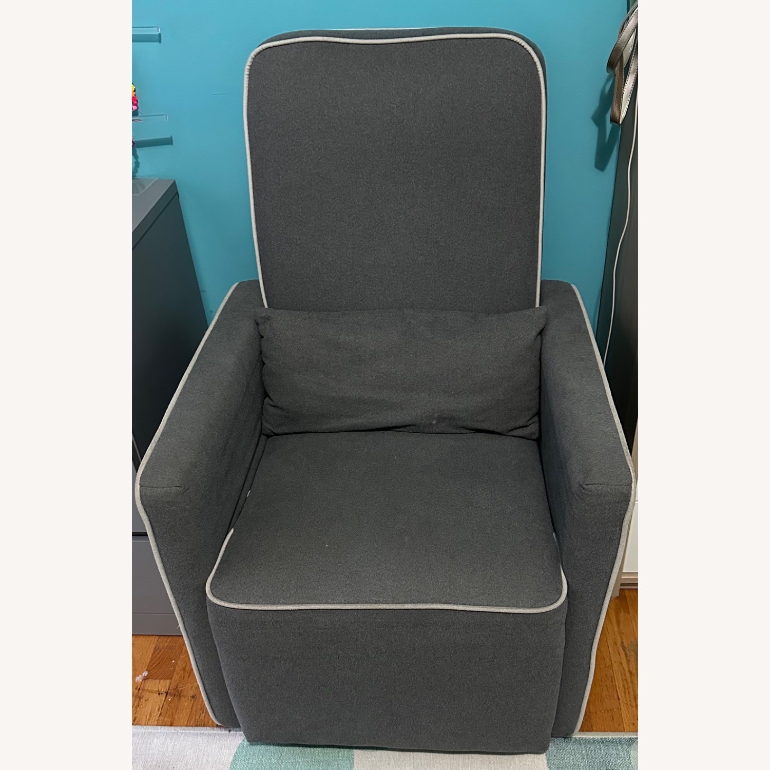 Gray DaVinci Glider + Ottoman  - image-3