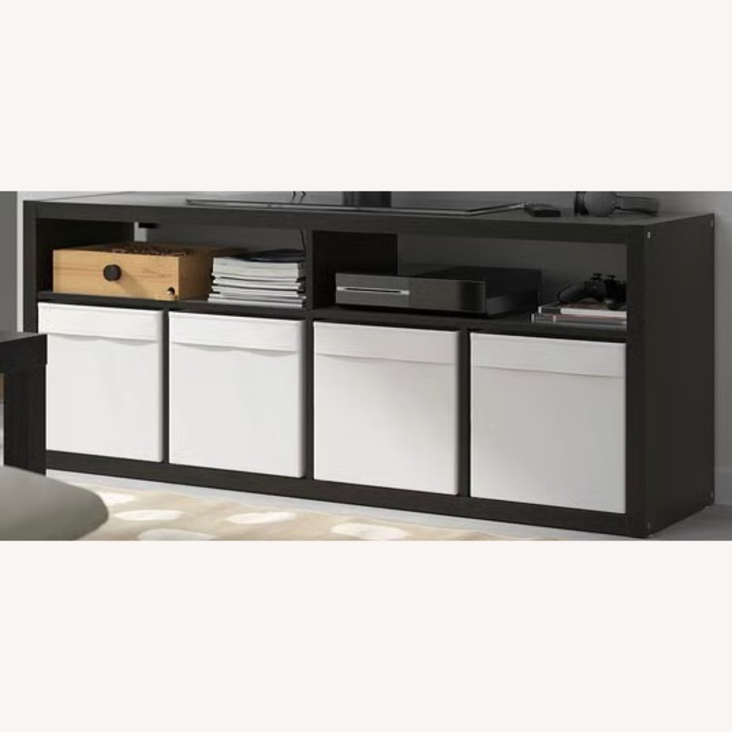 IKEA Dark Brown Wood Media Storage - image-3