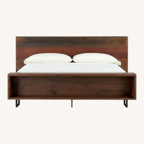 Used Crate & Barrel Atwood Natural Wood Queen Bed for sale on AptDeco