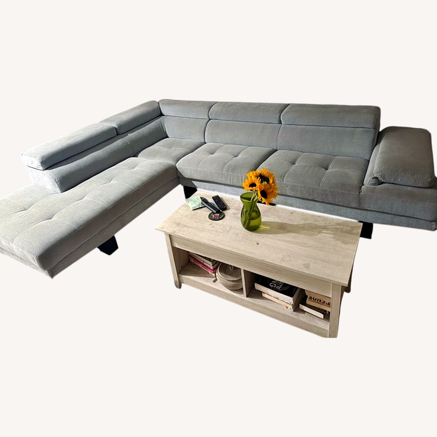 Bob's Discount Furniture Blue 2 Piece Sectional - image-9