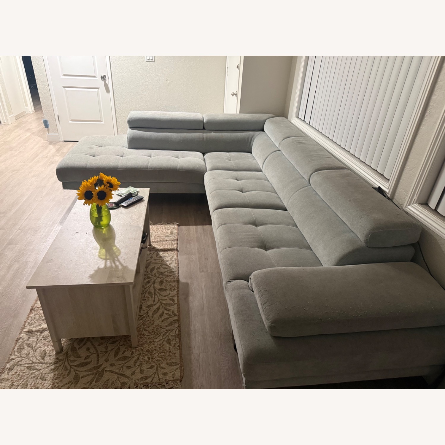 Bob's Discount Furniture Blue 2 Piece Sectional - image-2