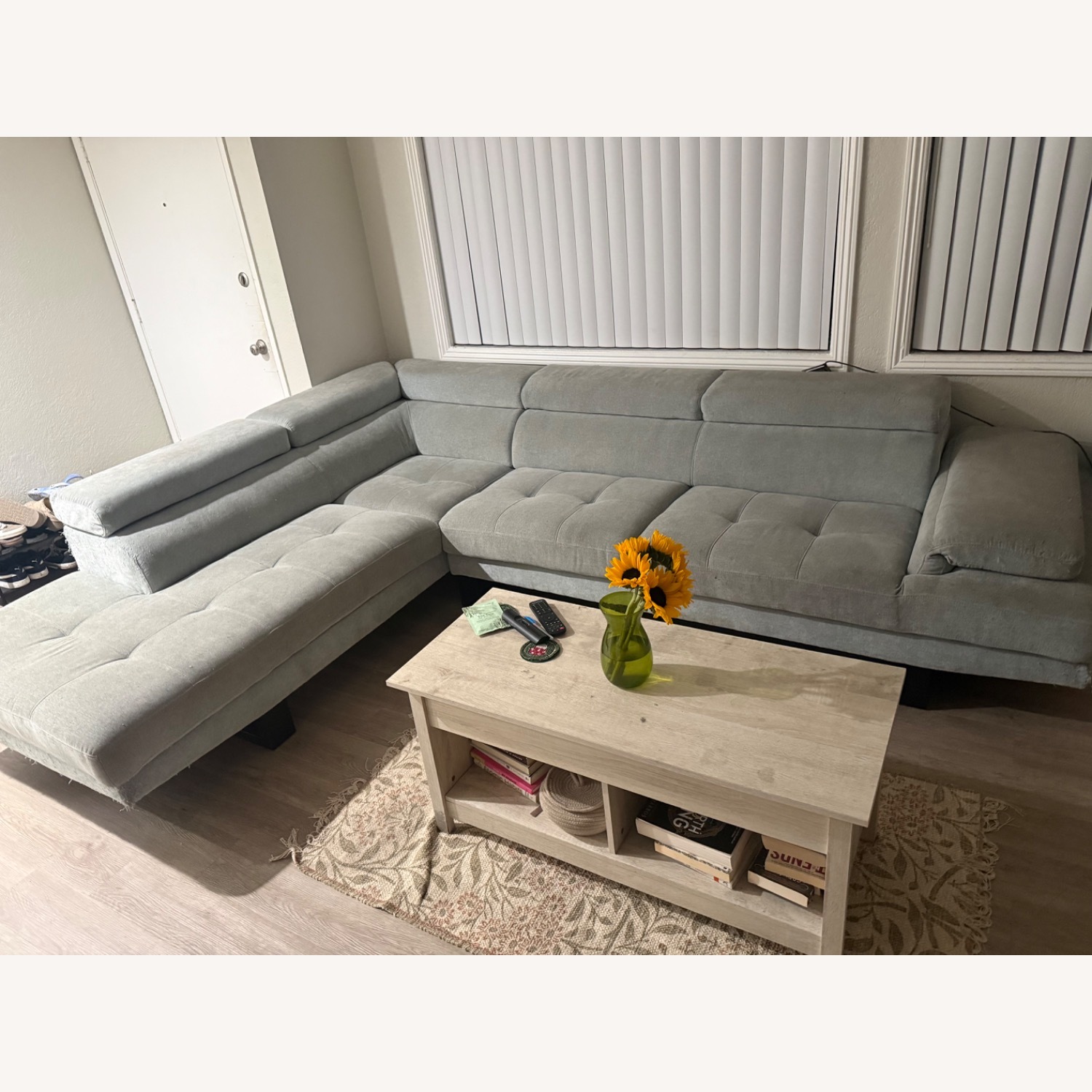 Bob's Discount Furniture Blue 2 Piece Sectional - image-1