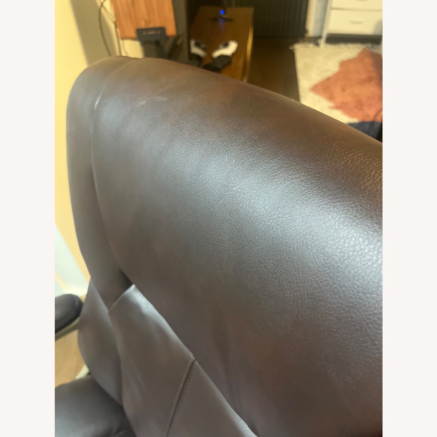 Amazon Dark Brown Faux Leather Office Chair - image-4