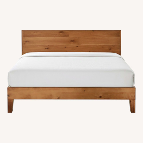 Used AllModern Amaryn Dark Brown Wood King Bed for sale on AptDeco