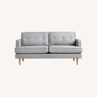 World Market Light Gray Fabric 2 Seater Sofa