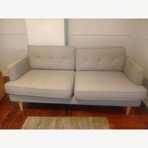 Used World Market Light Gray Fabric 2 Seater Sofa for sale on AptDeco