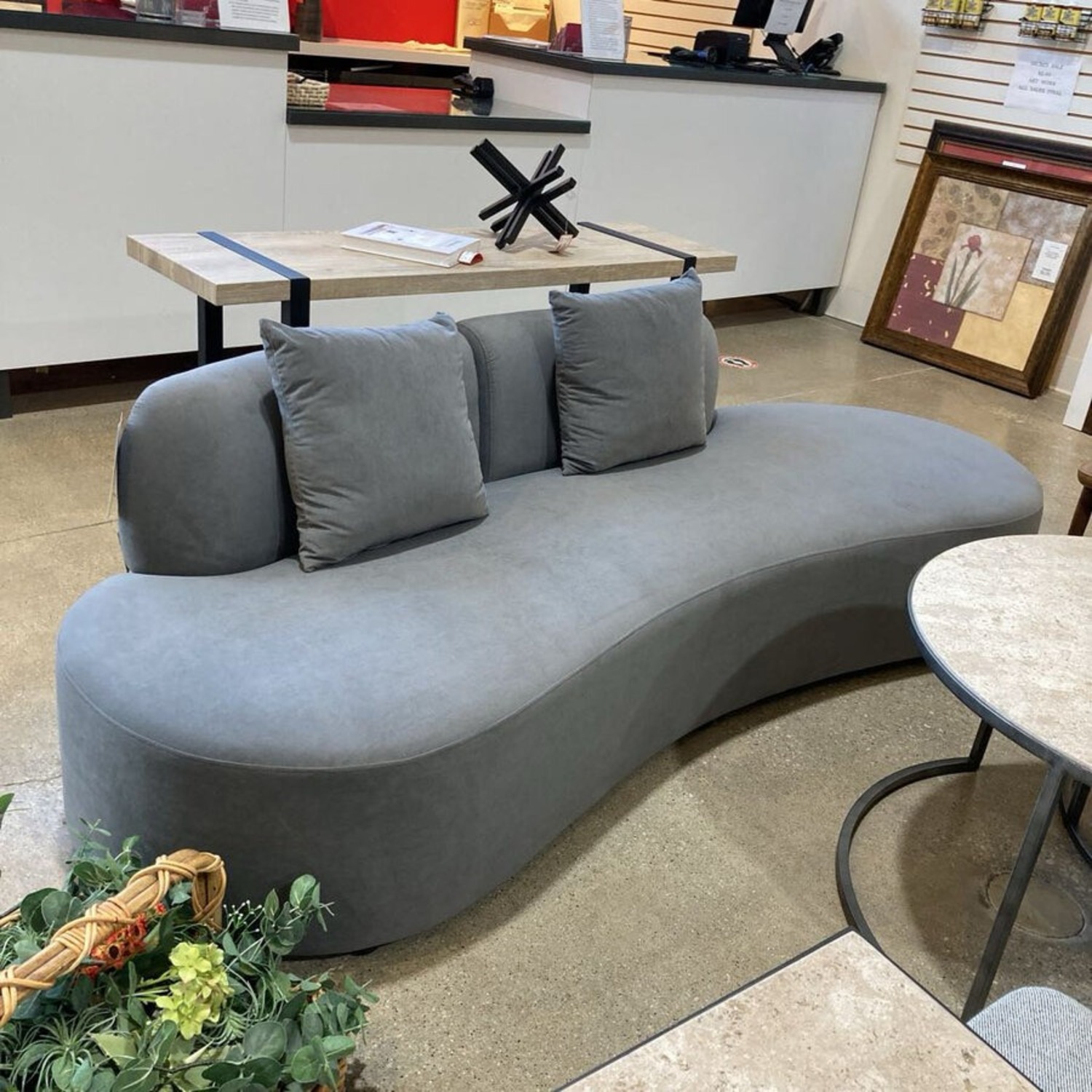 US Pride Furniture Harcane Armless Half-Moon Sofa - image-3