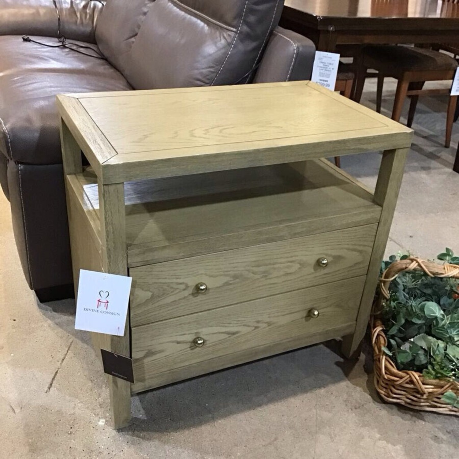 Celine 2-Drawer Nightstand Taupe/Gold - image-2