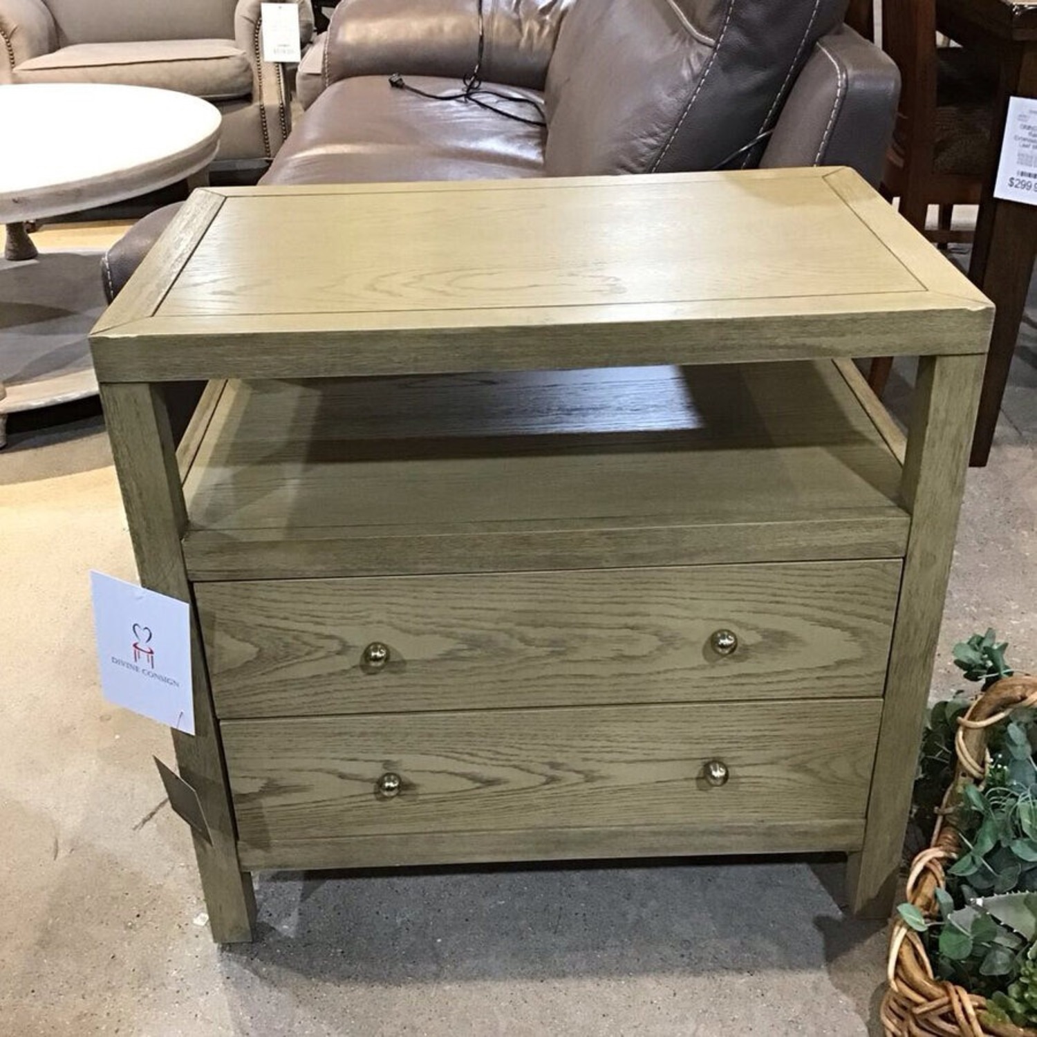 Celine 2-Drawer Nightstand Taupe/Gold - image-3