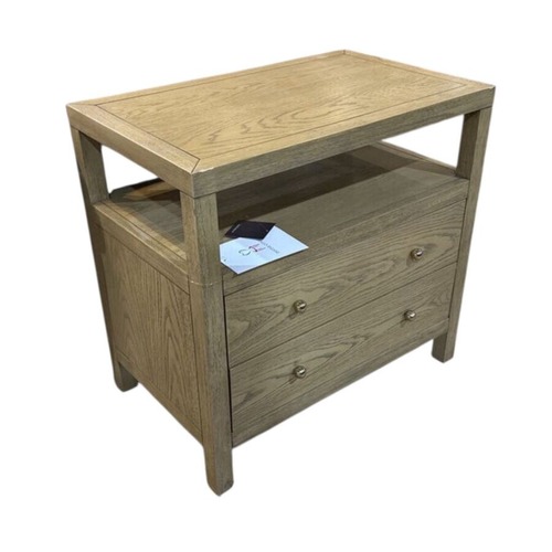 Used Celine 2-Drawer Nightstand Taupe/Gold for sale on AptDeco