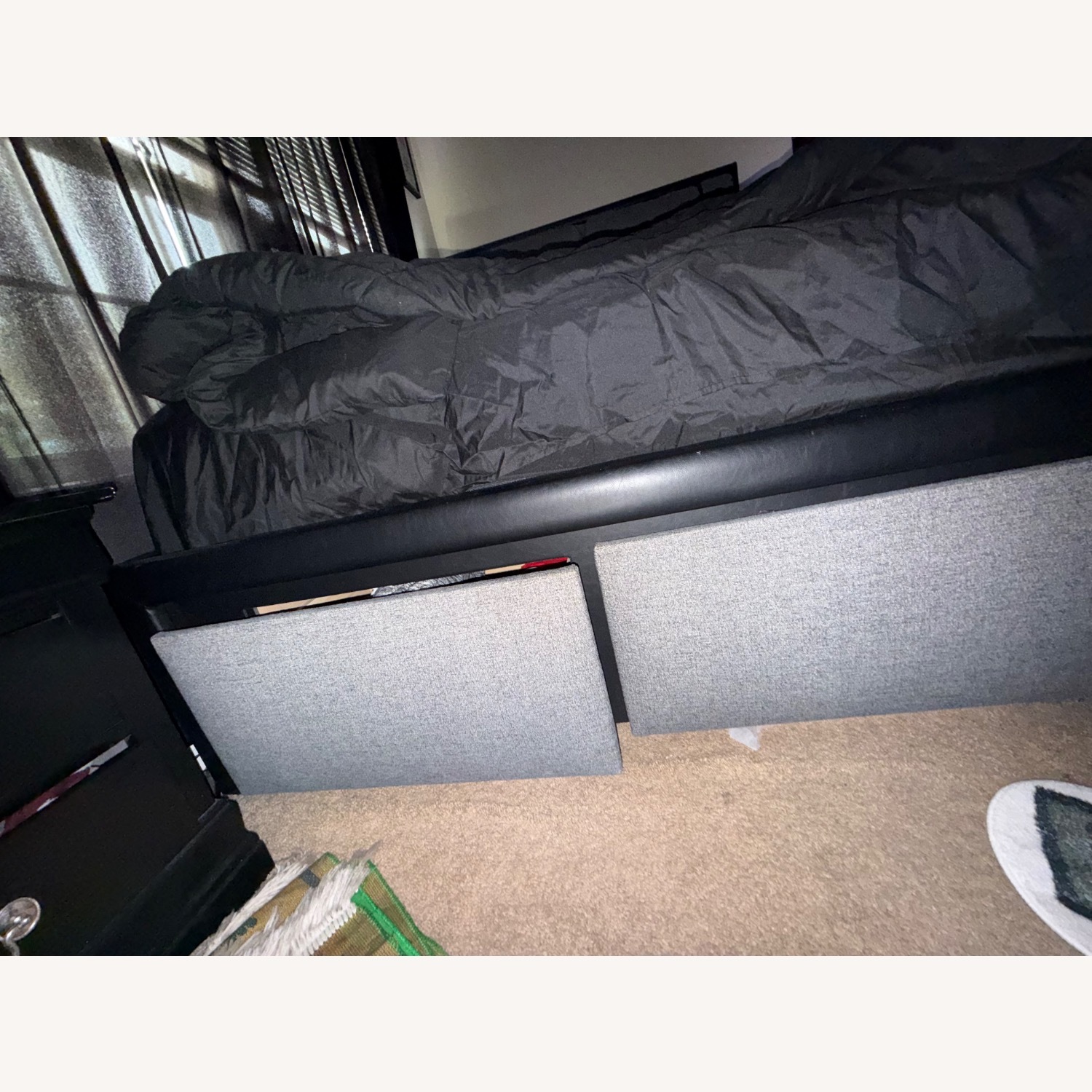 Black/Gey Queen Modern Bed - image-2