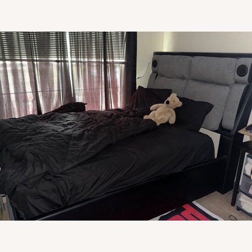 Used Black/Gey Queen Modern Bed for sale on AptDeco