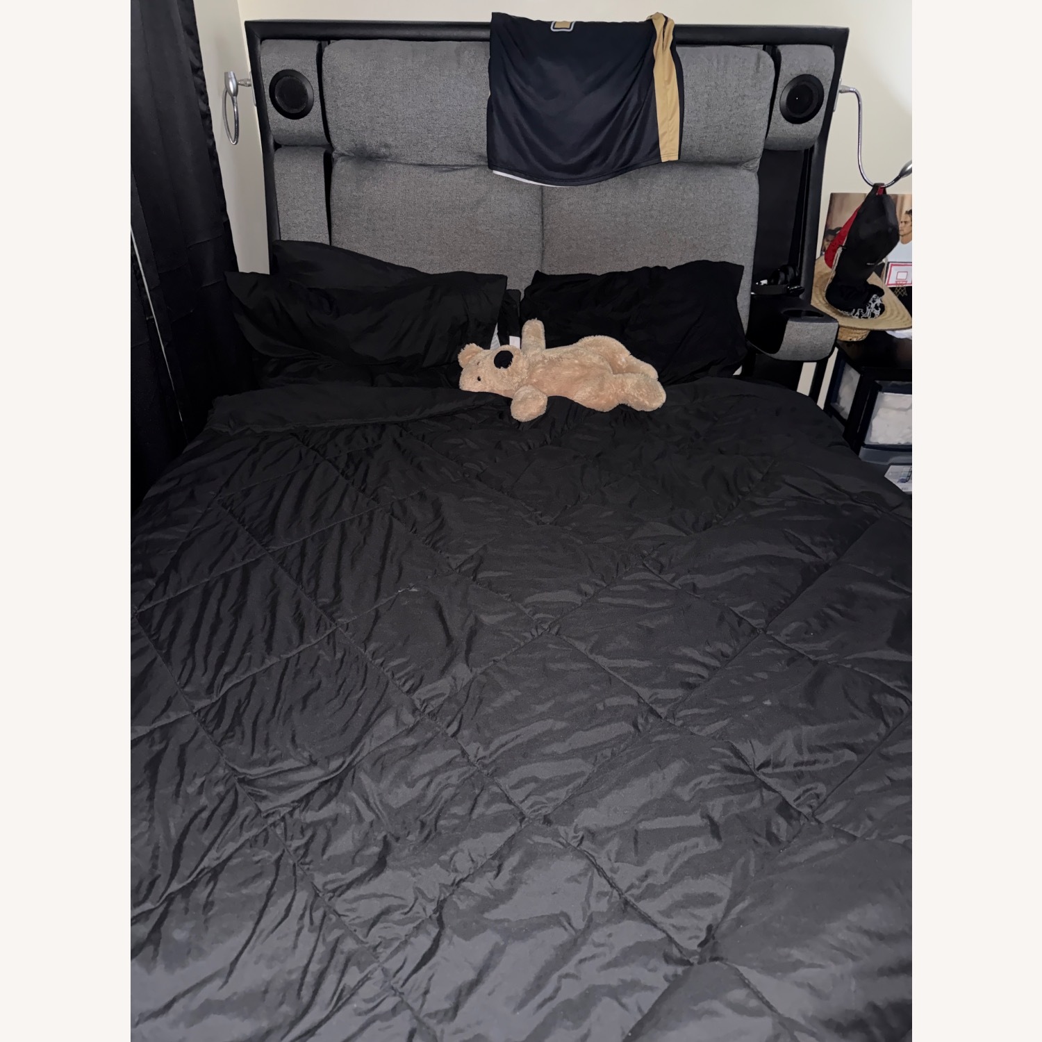 Black/Gey Queen Modern Bed - image-6