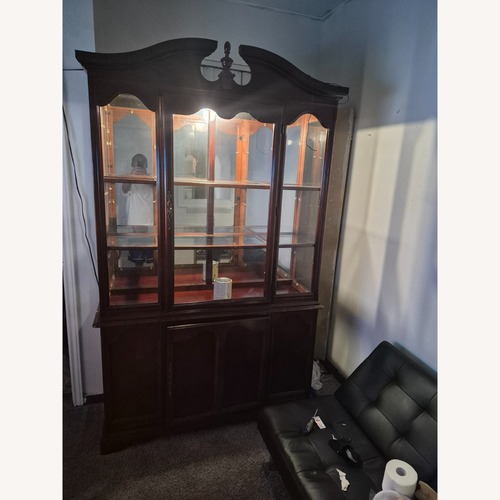 Used Antique Dark Brown Wood Sideboard for sale on AptDeco