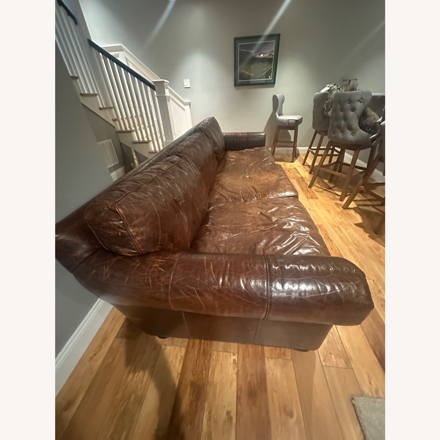 Restoration Hardware Leather Sofa - image-3