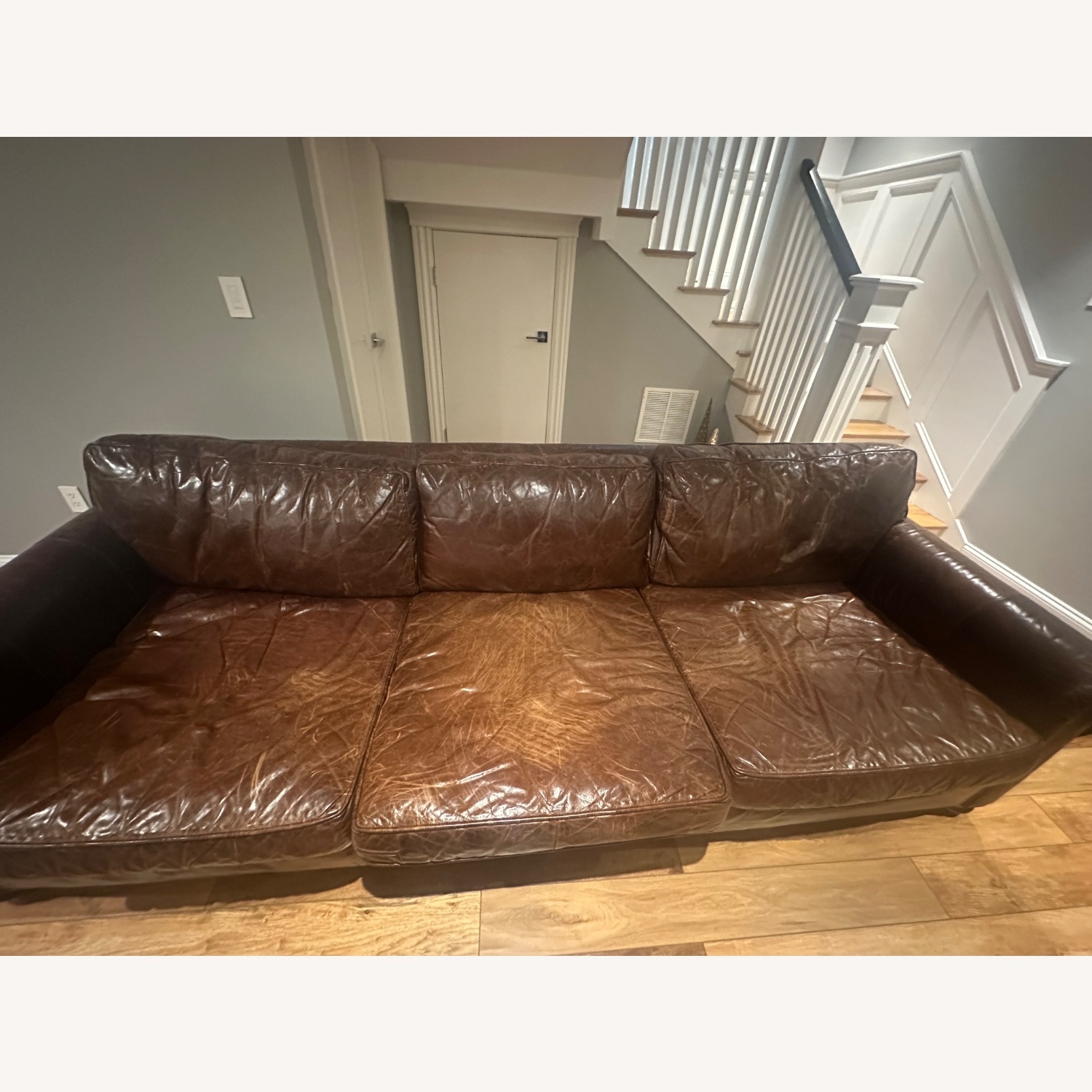 Restoration Hardware Leather Sofa - image-4