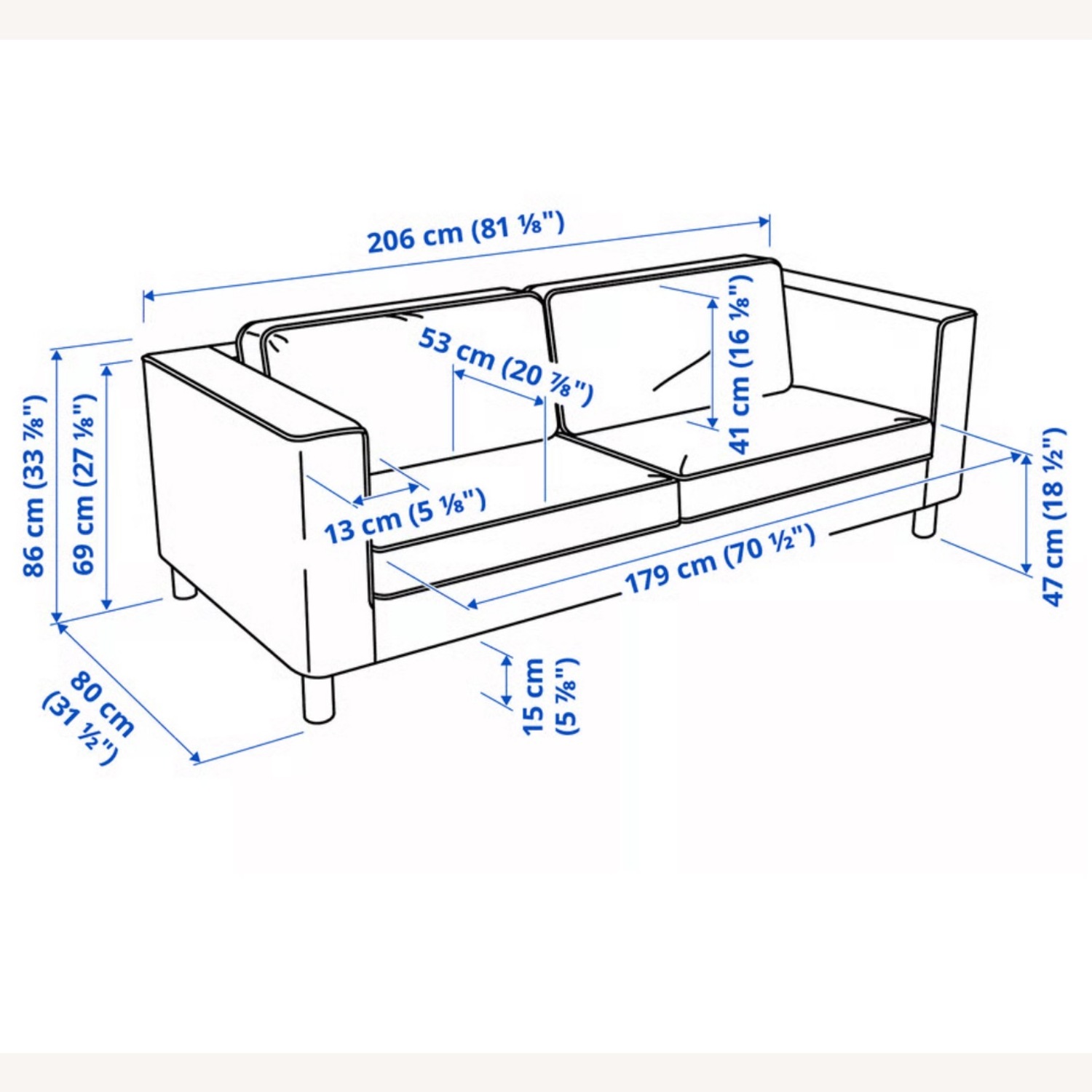 IKEA Parup Light Gray 2 Seater Sofa - image-3