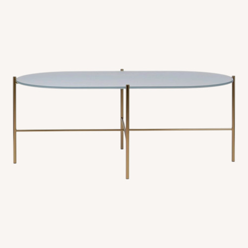Used Article Light Grey Oblong Glass Coffee Table  for sale on AptDeco