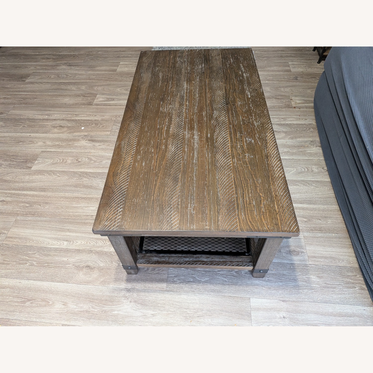 Dark Brown Wood Coffee Table - image-2