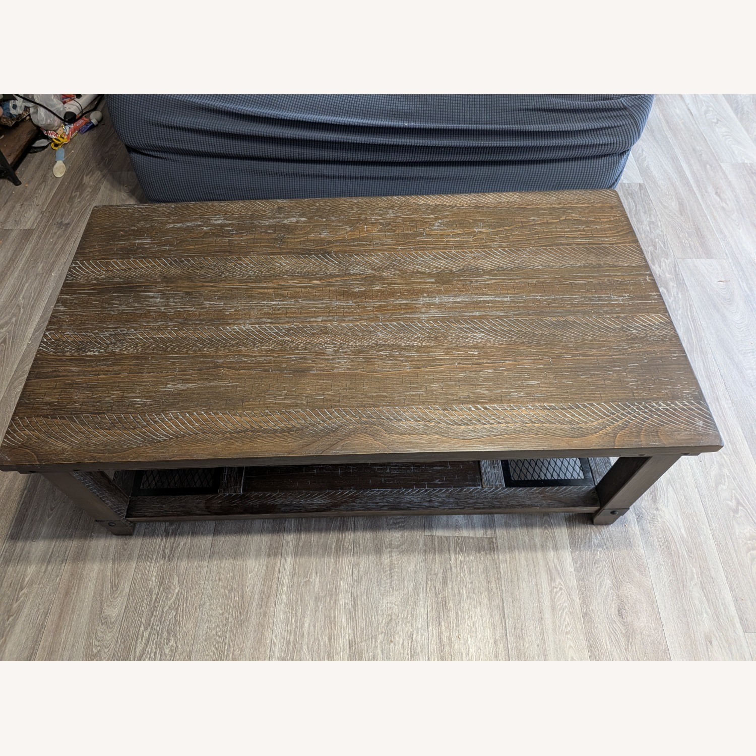 Dark Brown Wood Coffee Table - image-1
