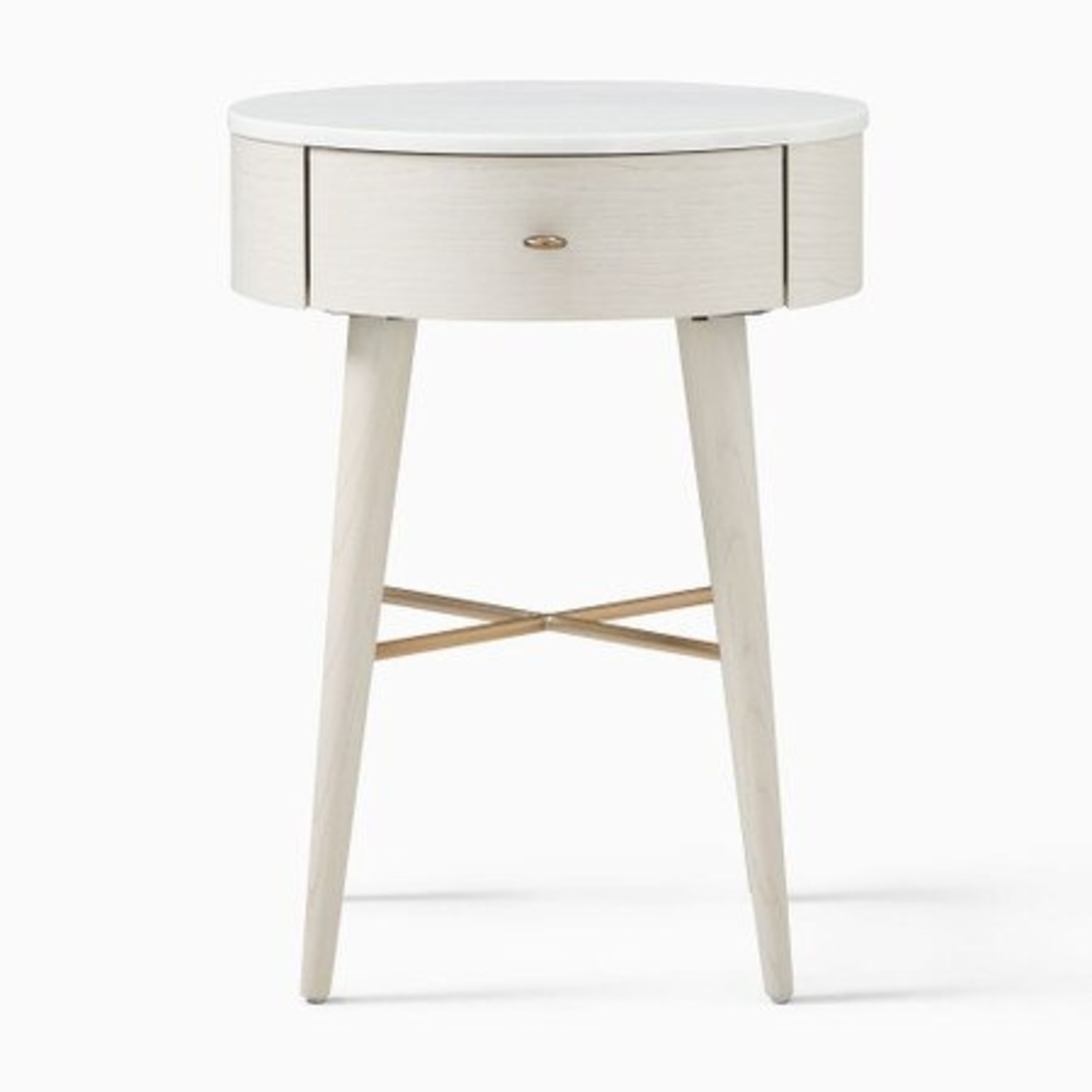 West Elm Penelope White Marble Nightstand - image-4