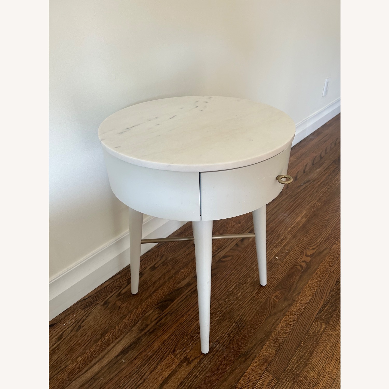 West Elm Penelope White Marble Nightstand - image-3
