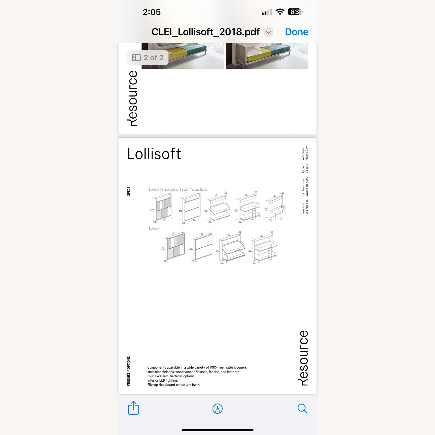 Resource Furniture CLEI Lollisoft Wood Bunk Bed - image-1