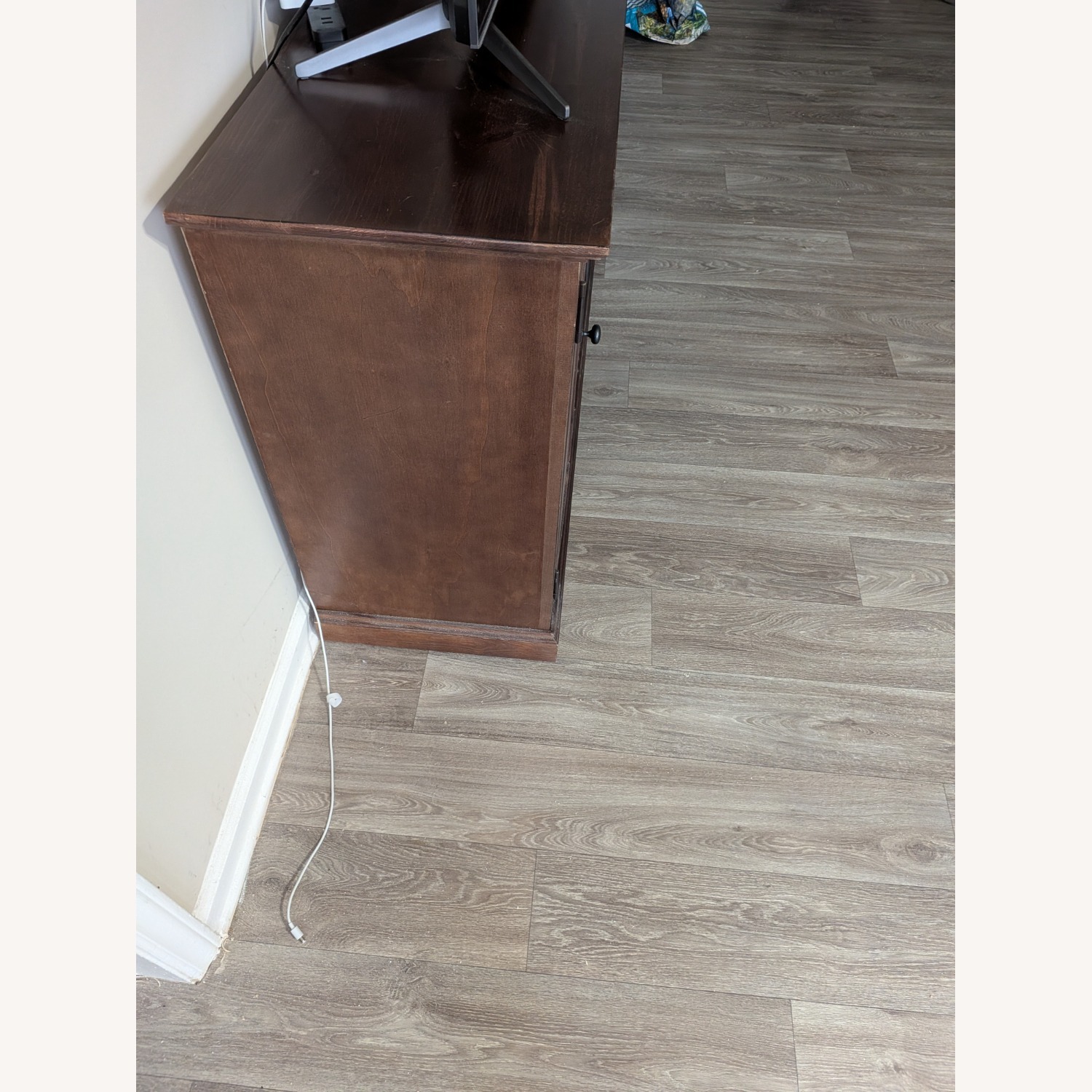 Dark Brown Wood Media Storage - image-2