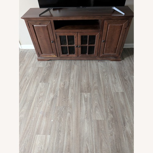 Used Dark Brown Wood Media Storage for sale on AptDeco