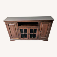 Dark Brown Wood Media Storage