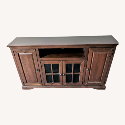 Used Dark Brown Wood Media Storage for sale on AptDeco