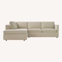 West Elm Natural Fabric 2 Piece Sectional