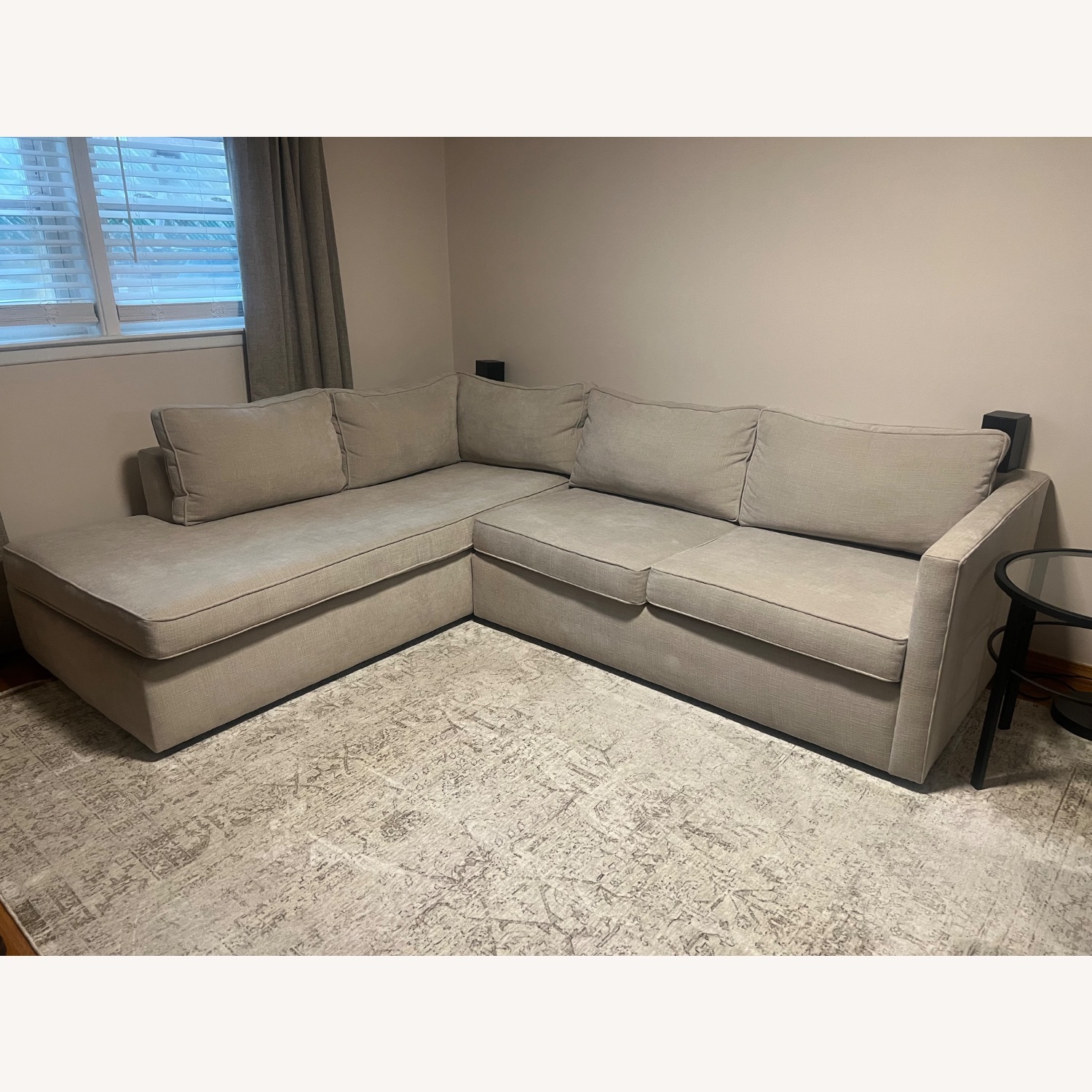 West Elm Natural Fabric 2 Piece Sectional - image-4