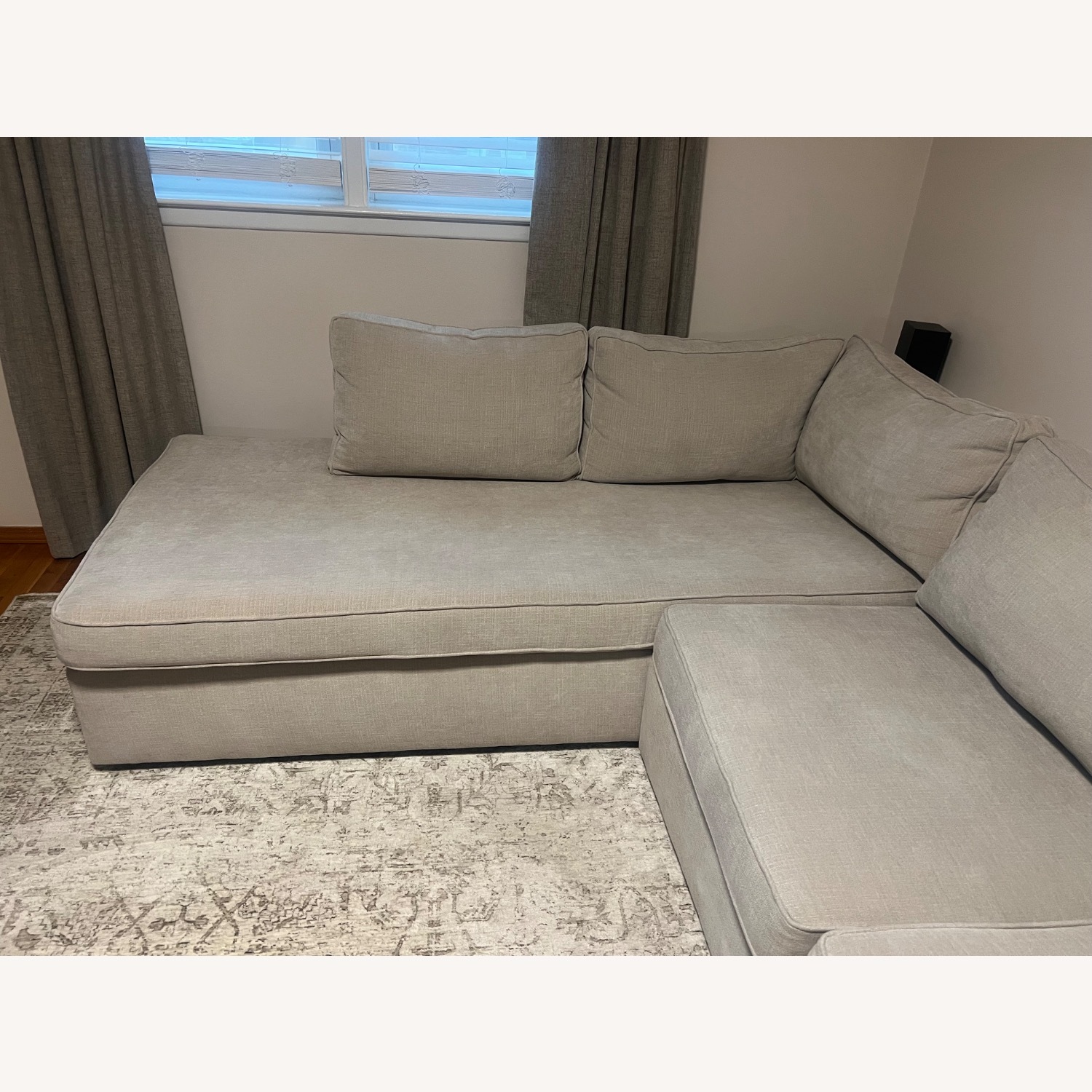 West Elm Natural Fabric 2 Piece Sectional - image-3