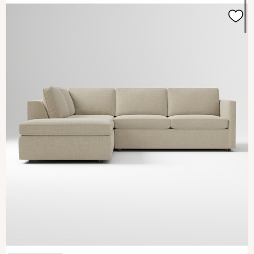 Used West Elm Natural Fabric 2 Piece Sectional for sale on AptDeco