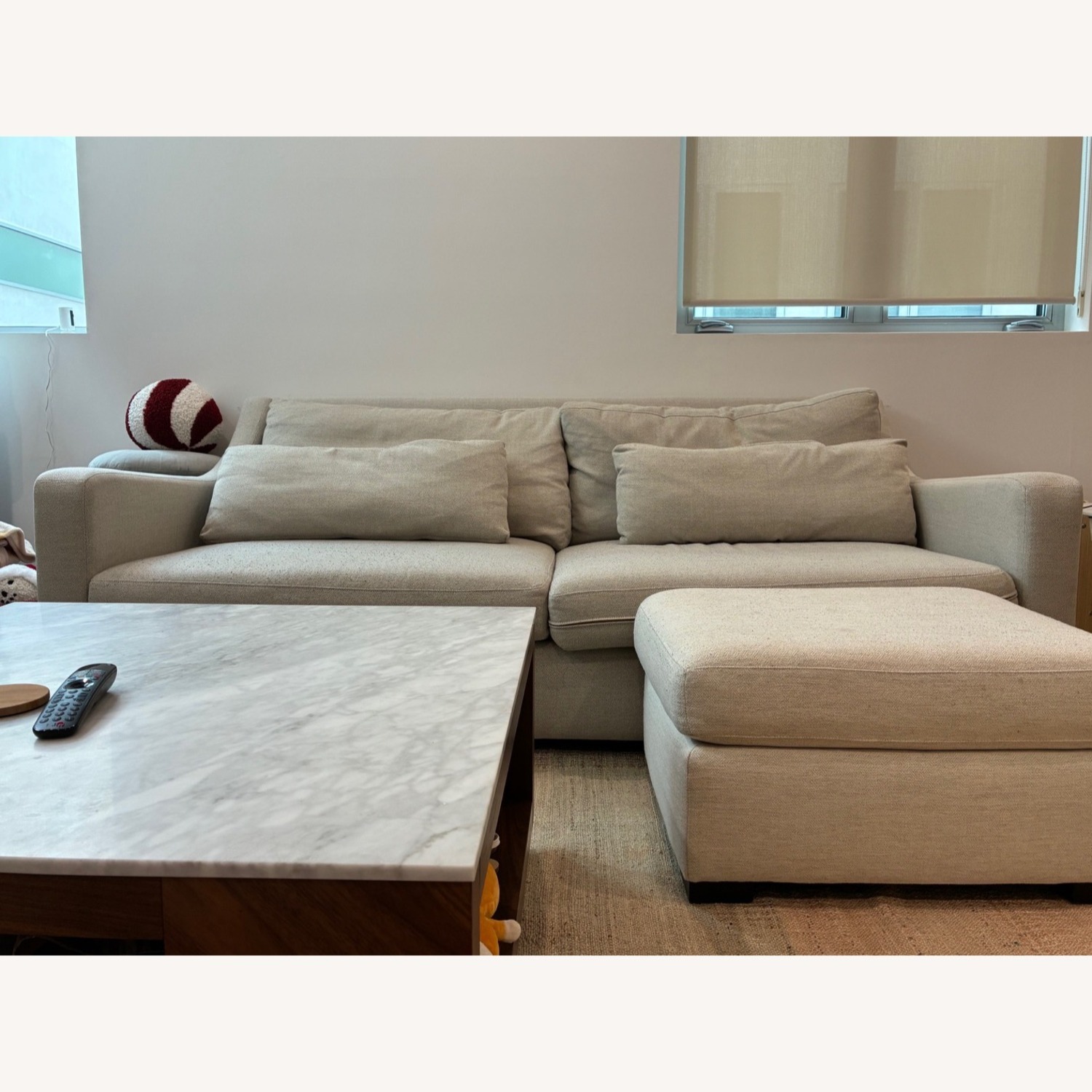 Crate & Barrel Verano 2 Seater Sofa with Ottoman - image-2