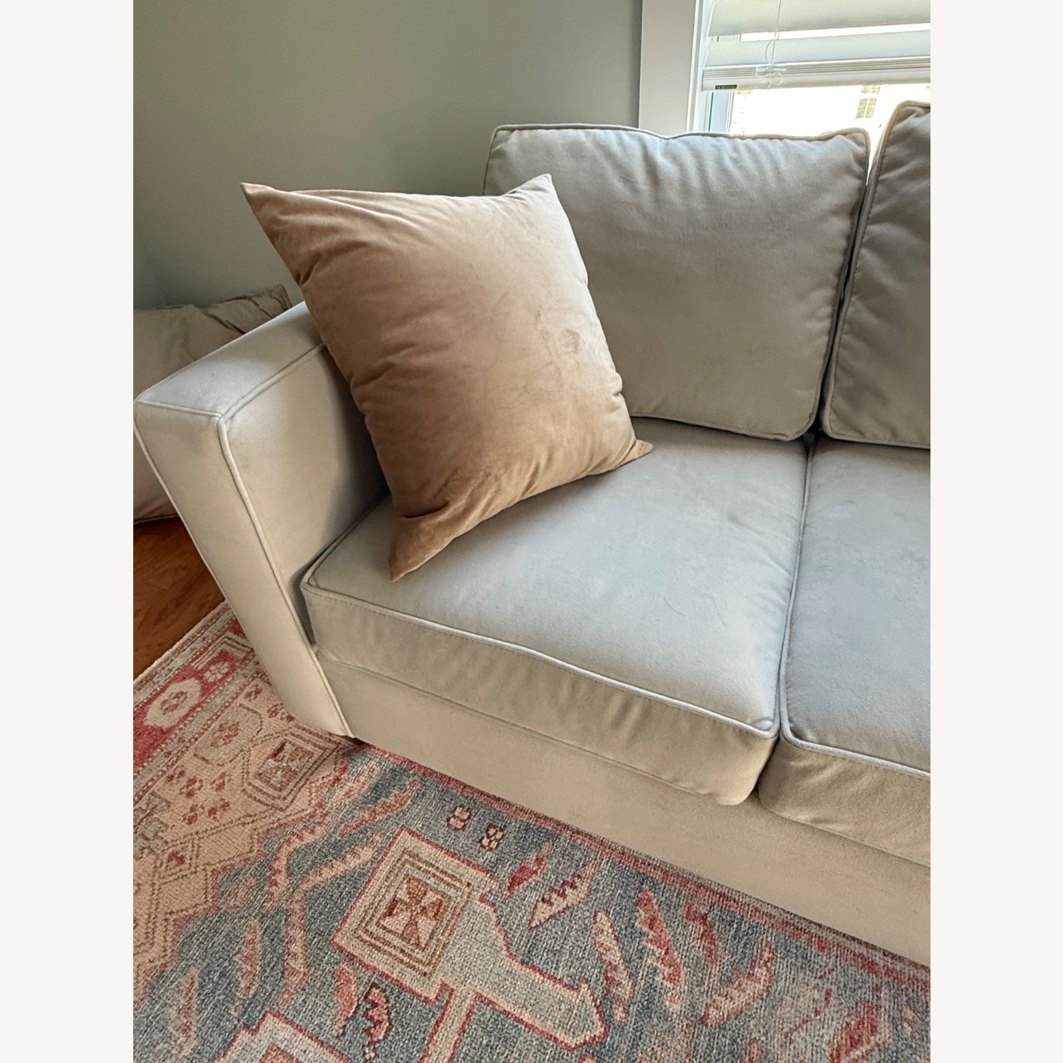 Apt2b Light Gray Velvet Sleeper Sofa - image-2