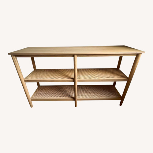 Used Magnolia Hearth & Hand Wood & Cane Bookcase for sale on AptDeco