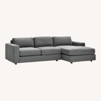 West Elm Light Gray Fabric 2 Piece Sectional