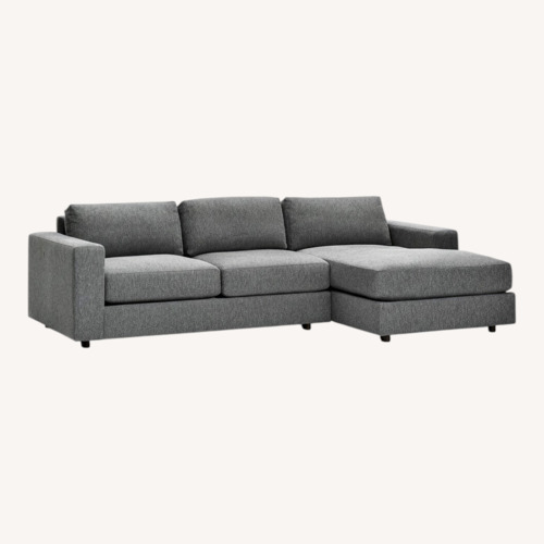 Used West Elm Light Gray Fabric 2 Piece Sectional for sale on AptDeco