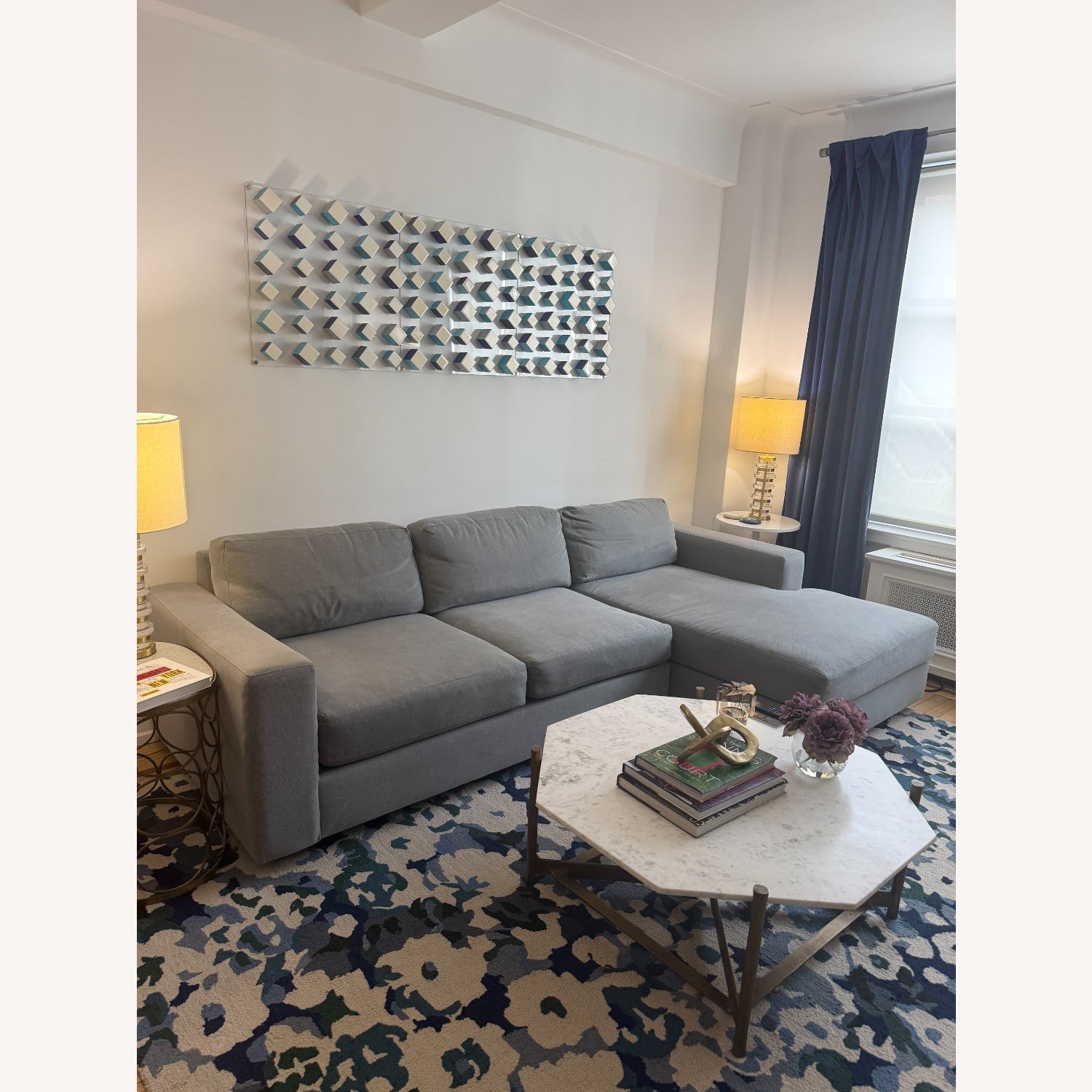 West Elm Light Gray Fabric 2 Piece Sectional - image-3