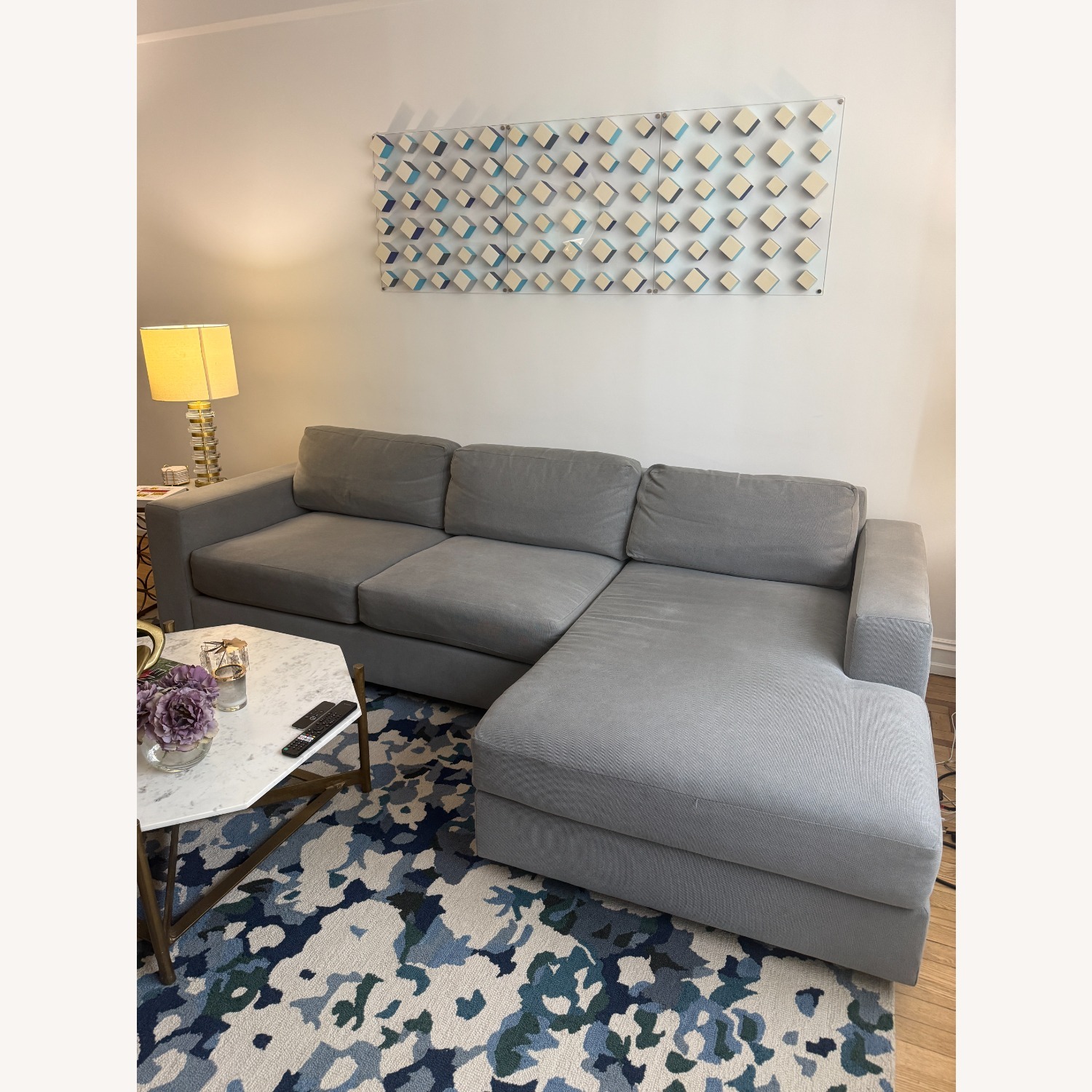 West Elm Light Gray Fabric 2 Piece Sectional - image-2