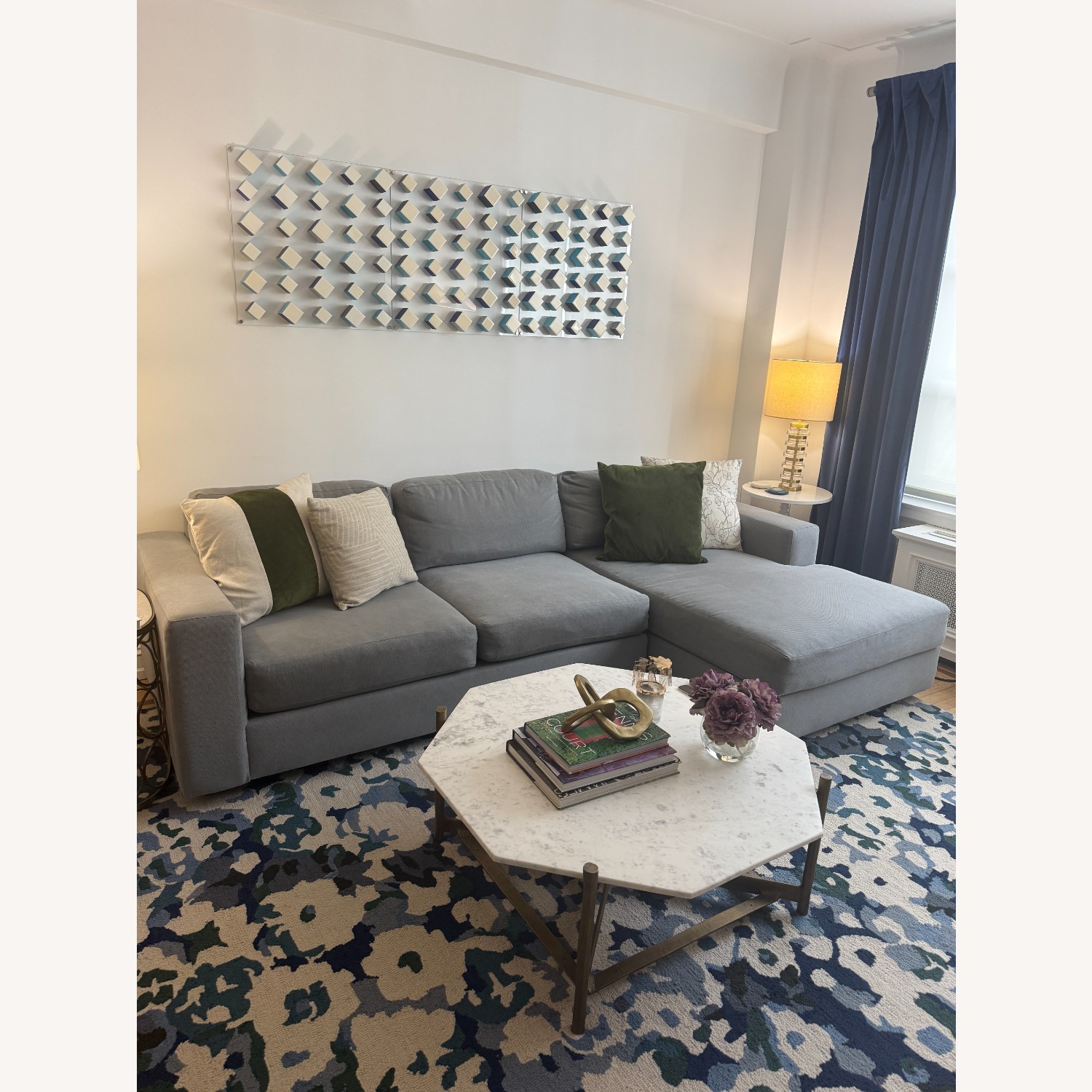 West Elm Light Gray Fabric 2 Piece Sectional - image-1