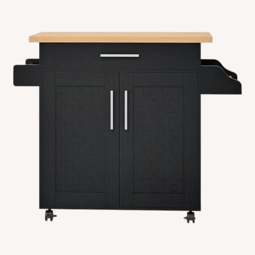 Used Wayfair Black Wood Bar Cart for sale on AptDeco